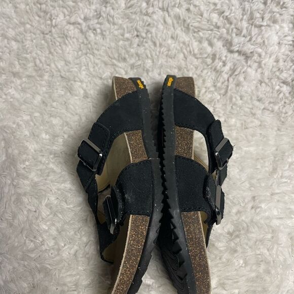 Dansko Black leather Suede cork straps Sandals Velcro closure side bucklesSZ10.5 - Picture 7 of 9